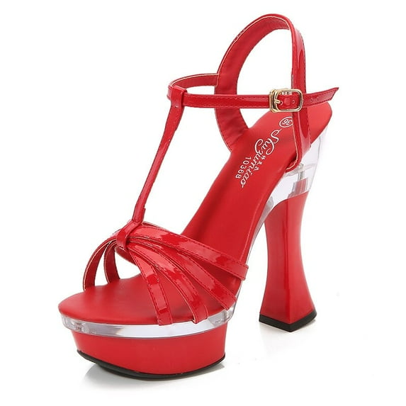 Women's 14cm Heels Platform Candy Color Sandals for Dance 10365 Series LFD