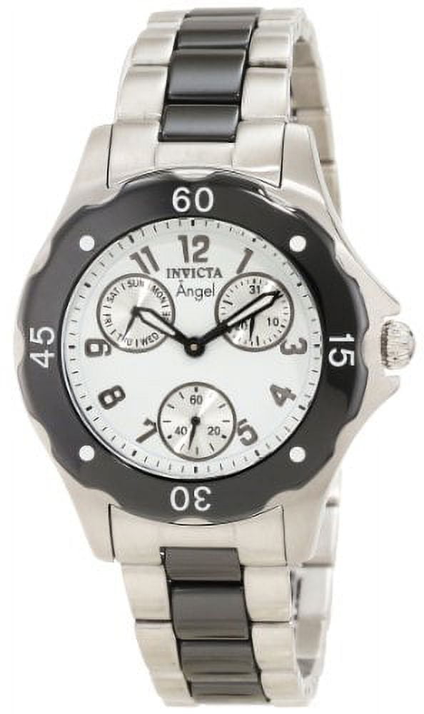 Women's 1654 Angel White Dial Black Ceramic and Watch