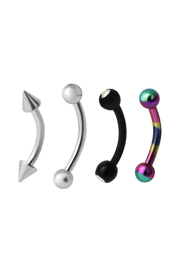 Women's 16G Assorted Eyebrow Jewelry Set  4 Pieces