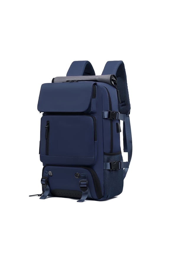 Women's 18.1" Anti-Theft Travel Backpack with Hidden USB Charging Port, Separate Shoe Compartment & Convertible Duffel Design - Durable Nylon Laptop Backpack for Business, Hiking, Camping ,Blue