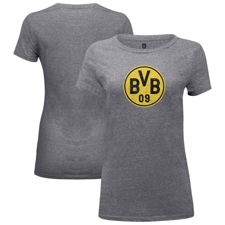 Women's 1863FC Gray Borussia Dortmund Color Badge Vintage Tri-Blend T-Shirt