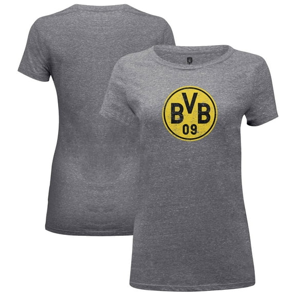 Women's 1863FC  Gray Borussia Dortmund Color Badge Vintage Tri-Blend T-Shirt