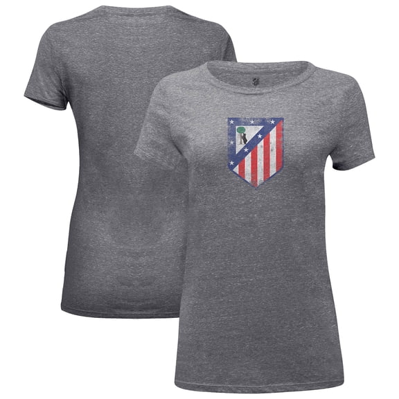 Women's-1863FC Heather Gray Atletico de Madrid Color Badge Tri-Blend T-Shirt