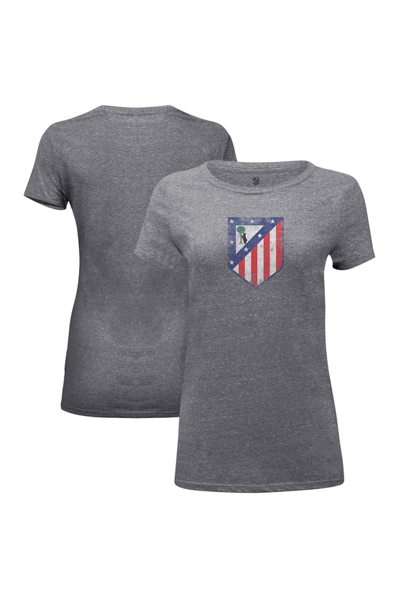 Women's-1863FC Heather Gray Atletico de Madrid Color Badge Tri-Blend T-Shirt