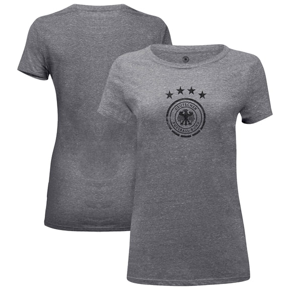 Women's-1863FC  Heather Gray Germany National Team Color Badge Tri-Blend T-Shirt