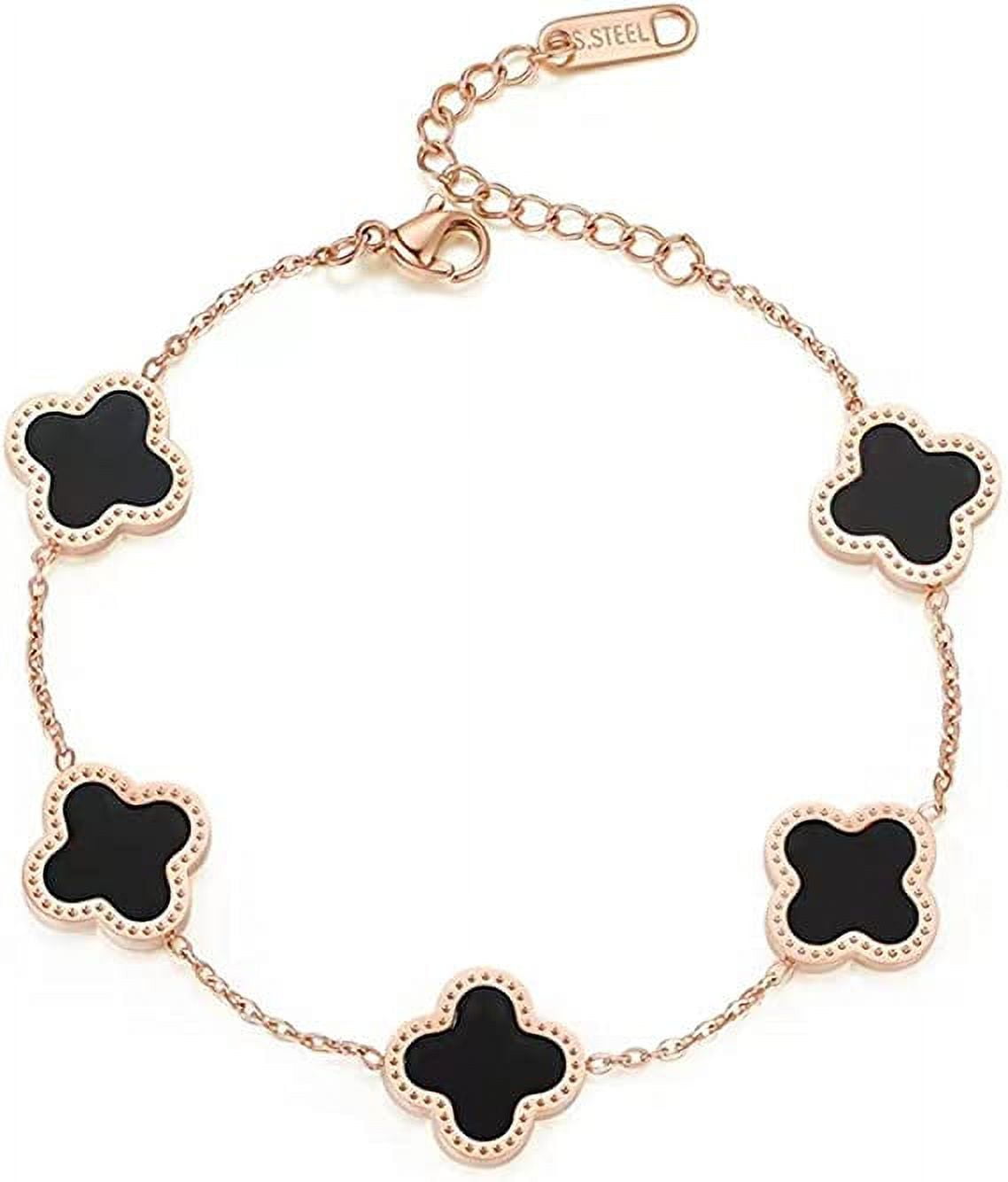 Four leaf clover bracelet gold or silver Good luck gift Lucky charm Jewelry