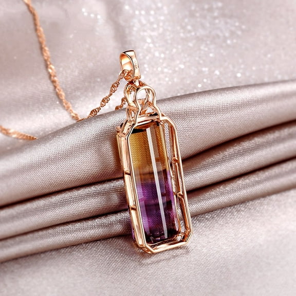 Women's 18K Rose Gold Plated Ametrine Necklace