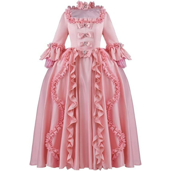 Women's 18th Century Rococo Costume Marie Antoinette Pink Princess Dress Court Ball Gown
