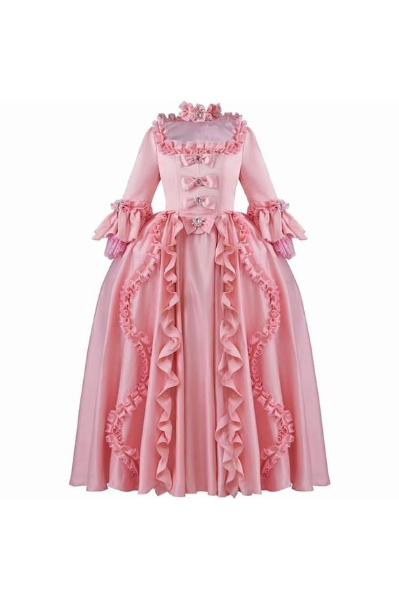 Women’s 18th Century Rococo Vintage Marie Antoinette Pink Court Princess Ball Dress