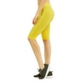 thumbnail image 1 of Women's 19" Seamless One Size Nylon Spandex Knee Length Slim Tight Cropped Leggings (Yellow), 1 of 5