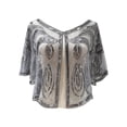 thumbnail image 1 of Women's 1920s Flapper Shawl Sequin Beaded Shawls And Wraps For Evening Dresses/Party/Wedding/Formal/Harlem Night Womens Wrap Coat with Belt Glitter Sweater Dress for Women Leg Gaiters for Women Petty, 1 of 2