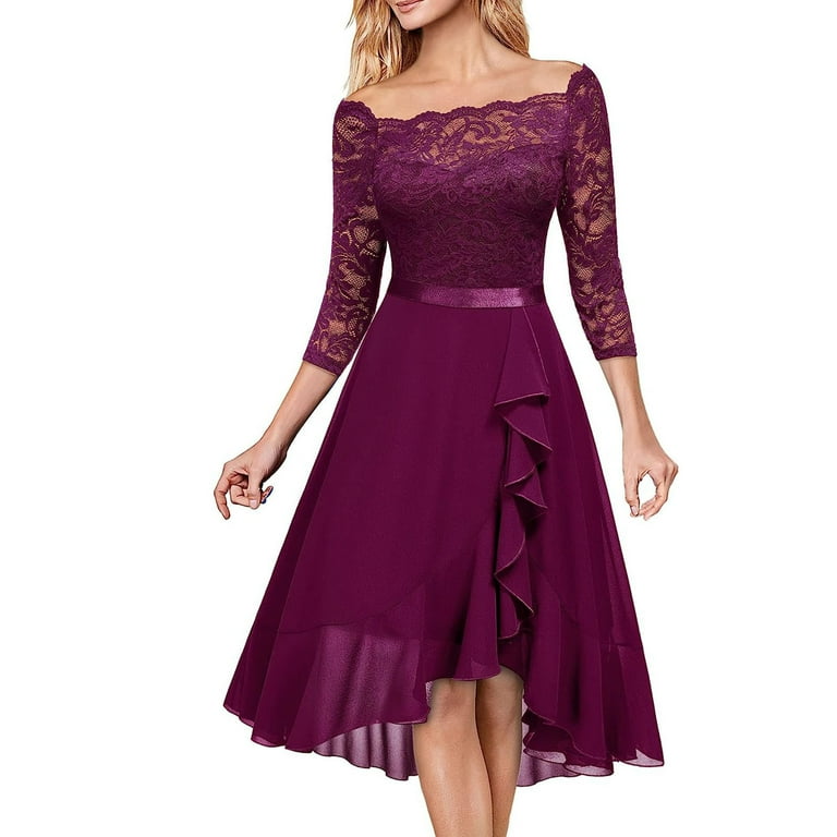 rockabilly bridesmaid dresses Purple Dress Women's 1950 Vintage Retro Rockabilly Dress Cocktail Party Prom Swing Women Low PV high CVR push Shop Dakota Johnson's Materialists Core Colors:Natural and timeless
