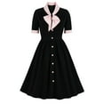 thumbnail image 1 of Women's 1950s Audrey Retro Rockabilly Dress Vintage Tea Length Dress 50's 60's A-Line Cocktail Party Prom Swing Dress, 1 of 7