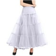 thumbnail image 1 of Women's 1950s Petticoat Lightweight Vintage Puffy Skirt Elastic High Waist A-Line Floor Length Ballet Half-Body Skirt, 1 of 6