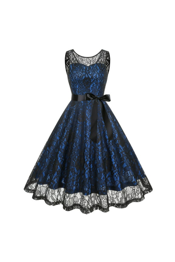 Women's 1950s Vintage Rockabilly Swing Dress Cocktail Dresses Homecoming Dress Wedding Sleeveless Lace Formal Dresses