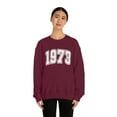 thumbnail image 1 of Women's 1973 Collegiate Font Sweatshirt 50th Birthday Sweatshirt, 1 of 5