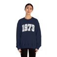 thumbnail image 1 of Women's 1973 Collegiate Font Sweatshirt 50th Birthday Sweatshirt, 1 of 5