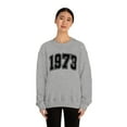 thumbnail image 1 of Women's 1973 Collegiate Font Sweatshirt 50th Birthday Sweatshirt, 1 of 5