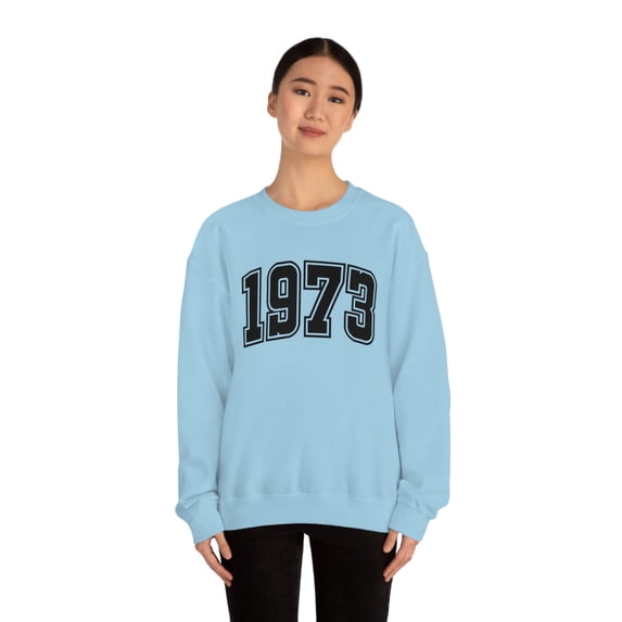 Women's 1973 Collegiate Font Sweatshirt 50th Birthday Sweatshirt