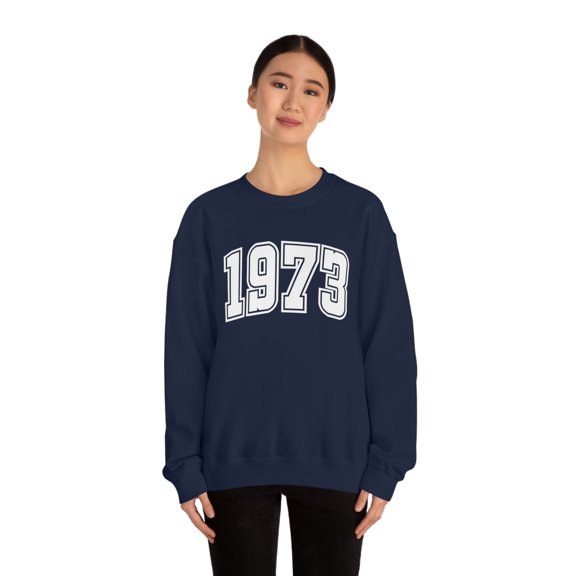 Women's 1973 Collegiate Font Sweatshirt 50th Birthday Sweatshirt