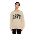 thumbnail image 1 of Women's 1973 Collegiate Font Sweatshirt 50th Birthday Sweatshirt, 1 of 5