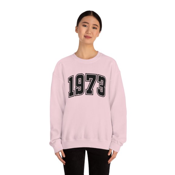 Women's 1973 Collegiate Font Sweatshirt 50th Birthday Sweatshirt