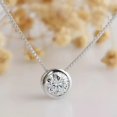 thumbnail image 1 of Women's 1Ct Round Cut Natural Moissanite Diamond Pendant in 14K White Gold Plated, 1 of 4