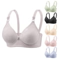 thumbnail image 1 of Women's 1PC Non Steel Ring Gathered Bra, Women's Bra Underwear, Wireless Thin Cup, Adjustable Bra, Comfortable Push Up Lift Bra for Women | TruBelle,Beige M, 1 of 3