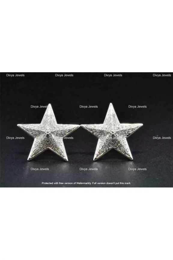 Women's 2.00 CT Round Cut Cubic Zirconia Star Wedding Stud Earrings Real 925 Sterling Silver