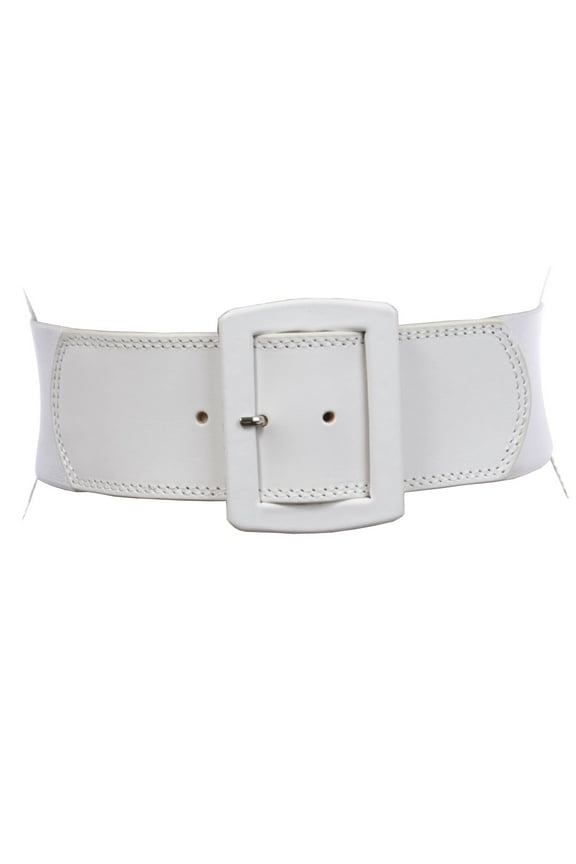Women's 2 1/2" (64 mm) Wide Elastic High Waist Leather Stretch Belt