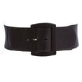 thumbnail image 1 of Women's 2 1/2" (64 mm) Wide Elastic High Waist Leather Stretch Belt, 1 of 4