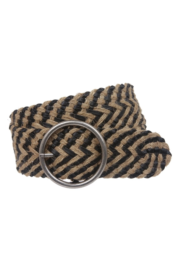 Women's 2 1/4" Hemp Braided Woven Non Leather Round Belt