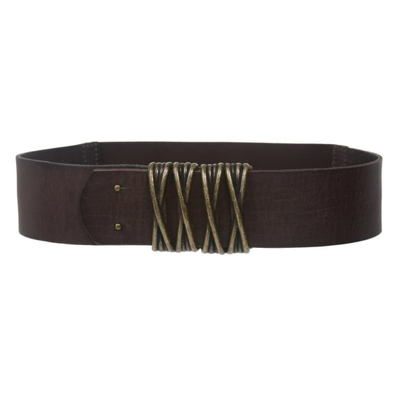 Women's 2 1/4" High Waist Pull-Through Full Grain Vintage Leather Stretch Belt