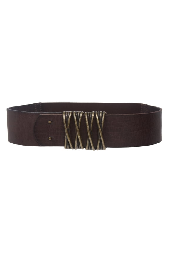 Women's 2 1/4" High Waist Pull-Through Full Grain Vintage Leather Stretch Belt