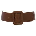 thumbnail image 1 of Women's 2 1/4" Wide High Waist Rectangular Stitch-edged Leather Belt, 1 of 3