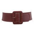 thumbnail image 1 of Women's 2 1/4" Wide High Waist Stitch Rectangular Leather Belt, 1 of 3