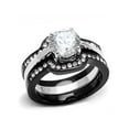 thumbnail image 1 of Women's 2.25 Ct Round Cut Cz Black Stainless Steel Wedding Ring Set Size 5-11, 1 of 5