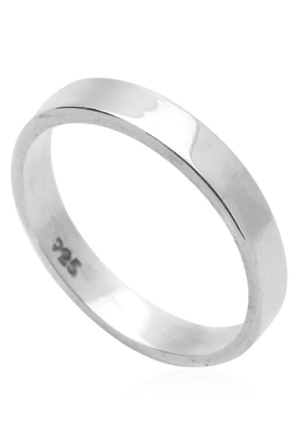 Women's 2.2MM Sterling Silver Wedding Band Classic Plain Flat Band Ring (4 to 12)