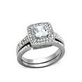 thumbnail image 1 of Women's 2.43 ct Cz Halo Wedding Engagement Ring Set Stainless Steel, 1 of 5