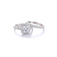 thumbnail image 1 of Women's 2.50ct Halo Style Princess Cut Cubic Zirconia Sterling Silver Wedding Ring Set, 1 of 4