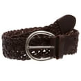 thumbnail image 1 of Women's 2" (50mm) Braided Woven Leather Belt with Horseshoe Buckle, 1 of 4