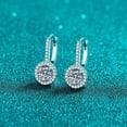 thumbnail image 1 of Natural Moissanite Women's 2.5Ct Round Cut Natural Moissanite Clip On Earrings in 14K White Gold Plated, 1 of 5