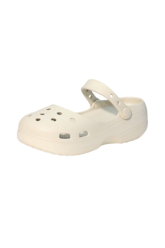 Women's 2-Inch Platform Ballet-Style Clogs, Perforated Soft Sole Slingback Sandals
