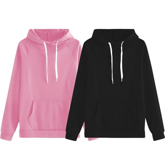 Women's 2 PC Set Plus Size Solid Color Drawstring Hoodie, Plush Loose Fit Sweatshirt with Pockets, Autumn Winter Thermal Comfort for Casual Streetwear and Daily Loungewear Purple XXXXL