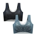 thumbnail image 1 of Women's 2 Pack Bras, Sports Bras for Women Plus Size, Full Coverage T-Shirt Unlined Bra with Underwire & Wide Strap for Heavy Breast L-5XL, 1 of 8