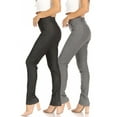 thumbnail image 1 of Women's 2 Pack Casual Comfy Slim Pocket Jeggings Jeans Pants with Button, 1 of 7