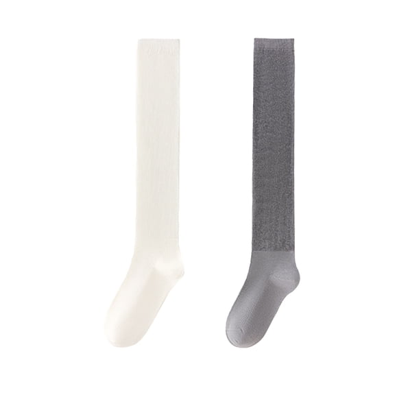 Women's 2-Pack Cotton Mesh Knee High Socks Dual-Layer Design Lightweight Breathable Fit, 2 PK-MUL A