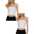 thumbnail image 1 of Women's 2-Pack Crop Tube Tops Cotton Spandex Lightweight Jersey Fabric, 1 of 5