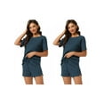 thumbnail image 1 of NOMADIC NOOK Women's 2-Pack Lounge Sets with Pockets Waffle Outfits T-shirt and Shorts Loungewear Sweatsuits Large 2 Pack Blue, 1 of 5