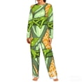 thumbnail image 1 of Women's 2 Pack Pajama Set Long Sleeve Sleepwear Soft Loungewear Pjs Sets, Cartoon Green Frog, 1 of 6